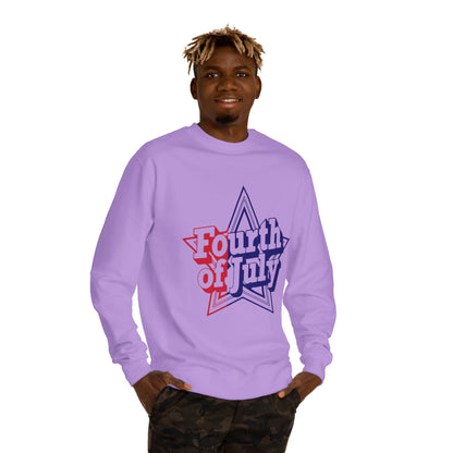 Fourth of July Star Sweatshirt — Patriotic Red White Blue Crewneck
