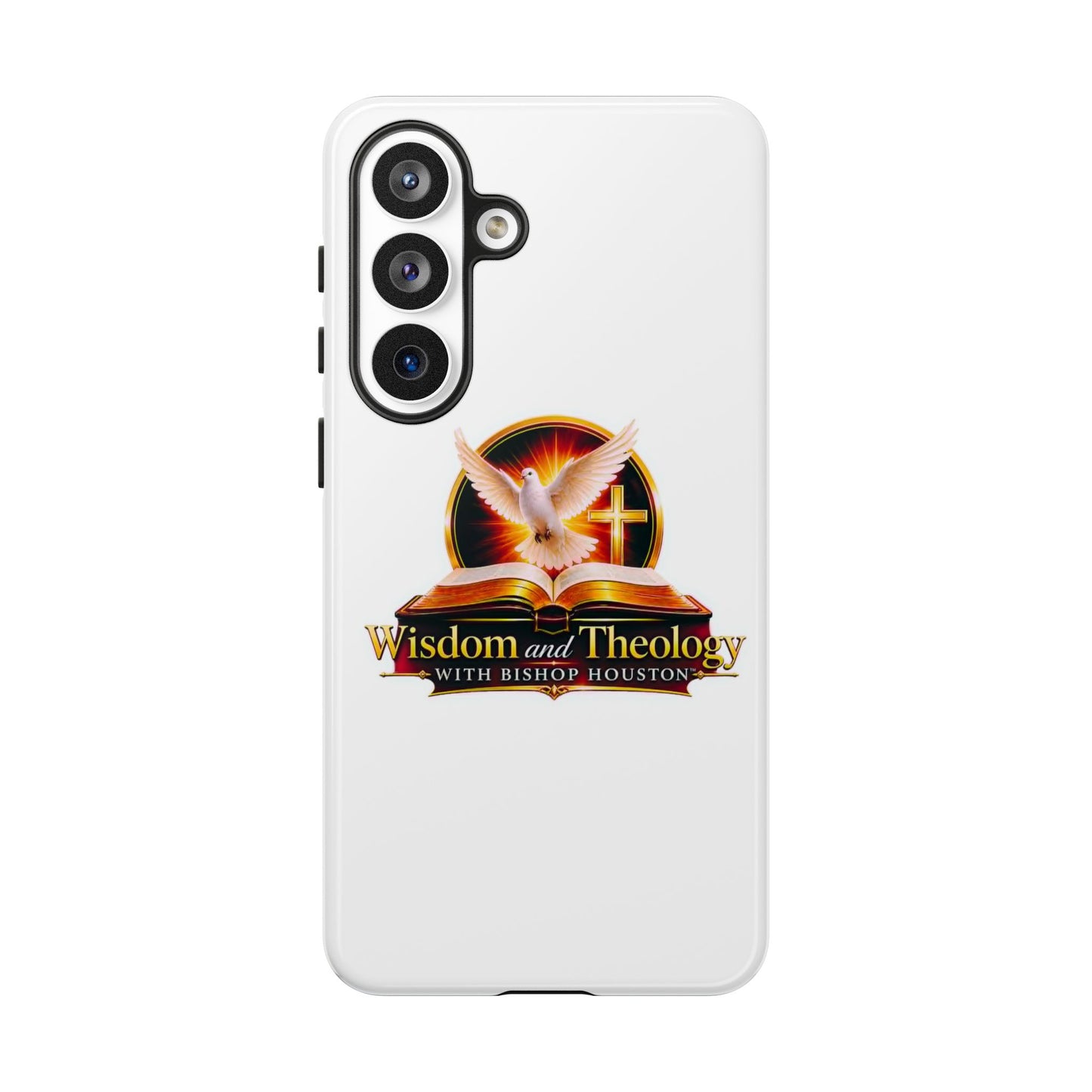 Wisdom and Theology Phone Case — Christian Dove & Cross Protective Tough Case