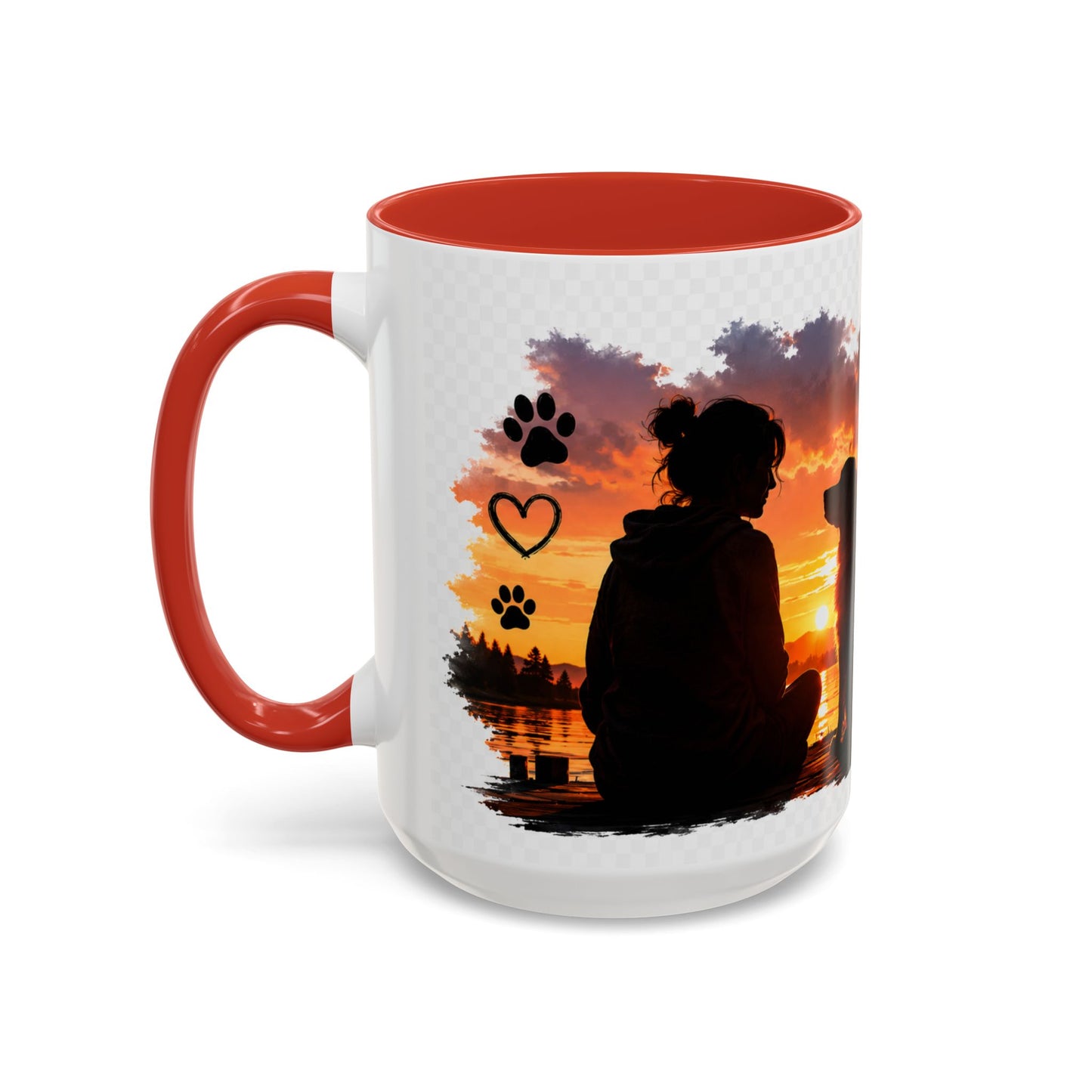 Dog Lover Coffee Mug - "A True Friend Leaves Paw Prints on Your Heart" Accent Mug (11/15oz)