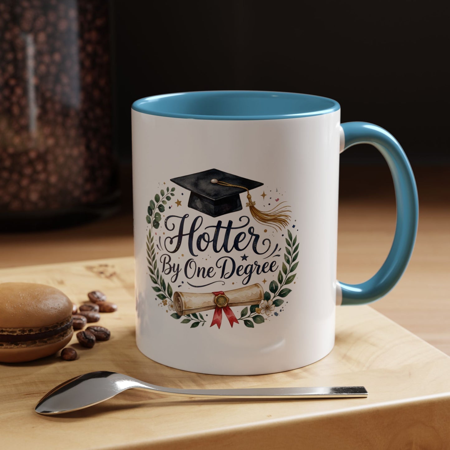 Hotter By One Degree Graduation Coffee Mug – Graduation Cap & Diploma Gift (11/15oz)