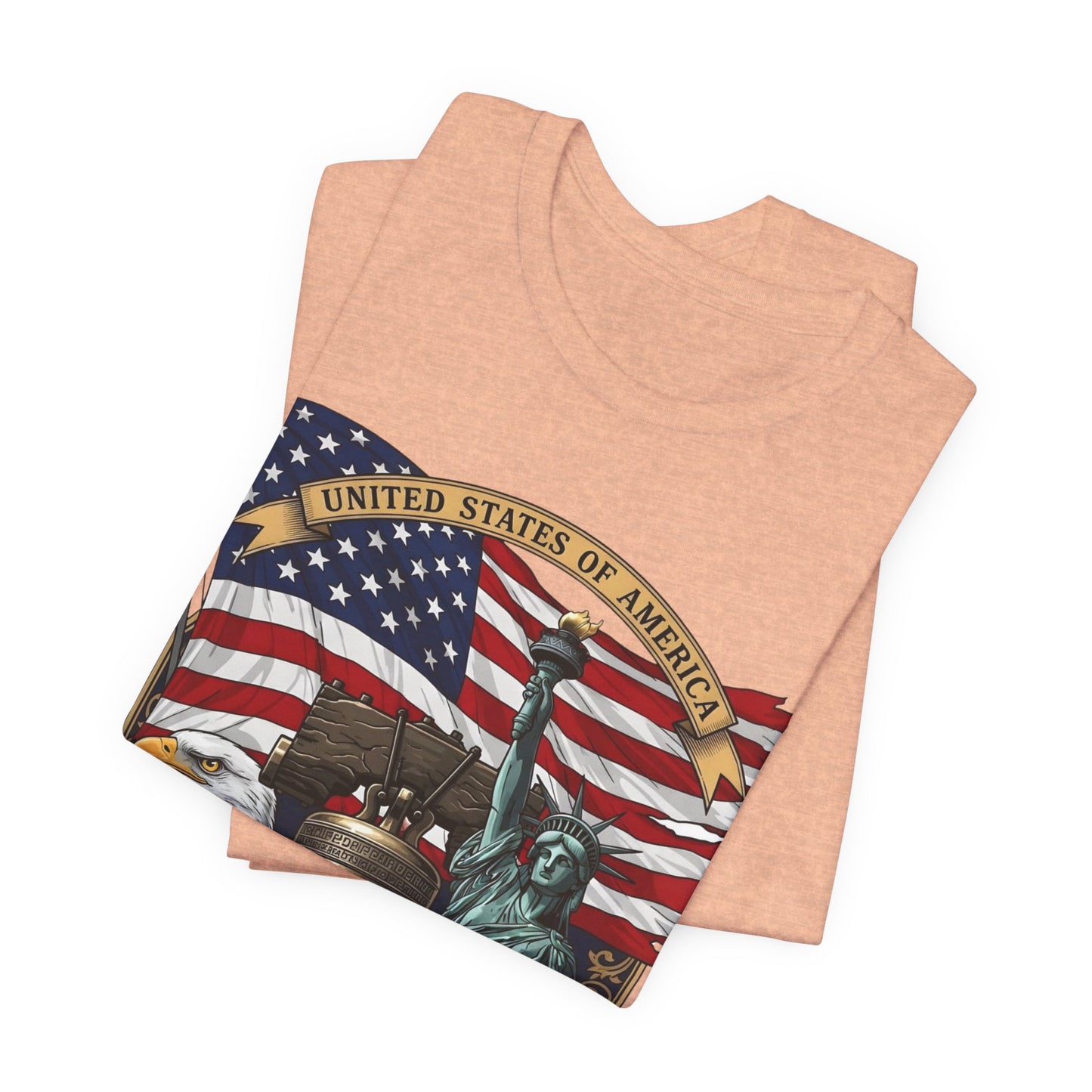 Patriotic 250th Anniversary T-Shirt - Liberty Bell, Bald Eagle & Statue of Liberty
