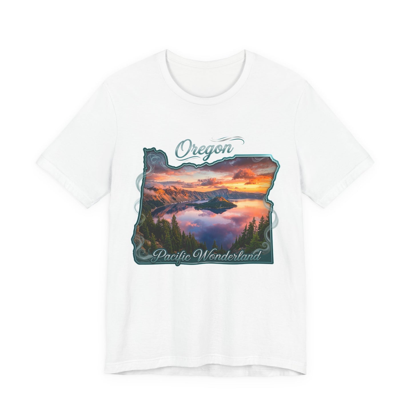 Oregon Pacific Wonderland T‑Shirt — Scenic Sunset State Map Tee