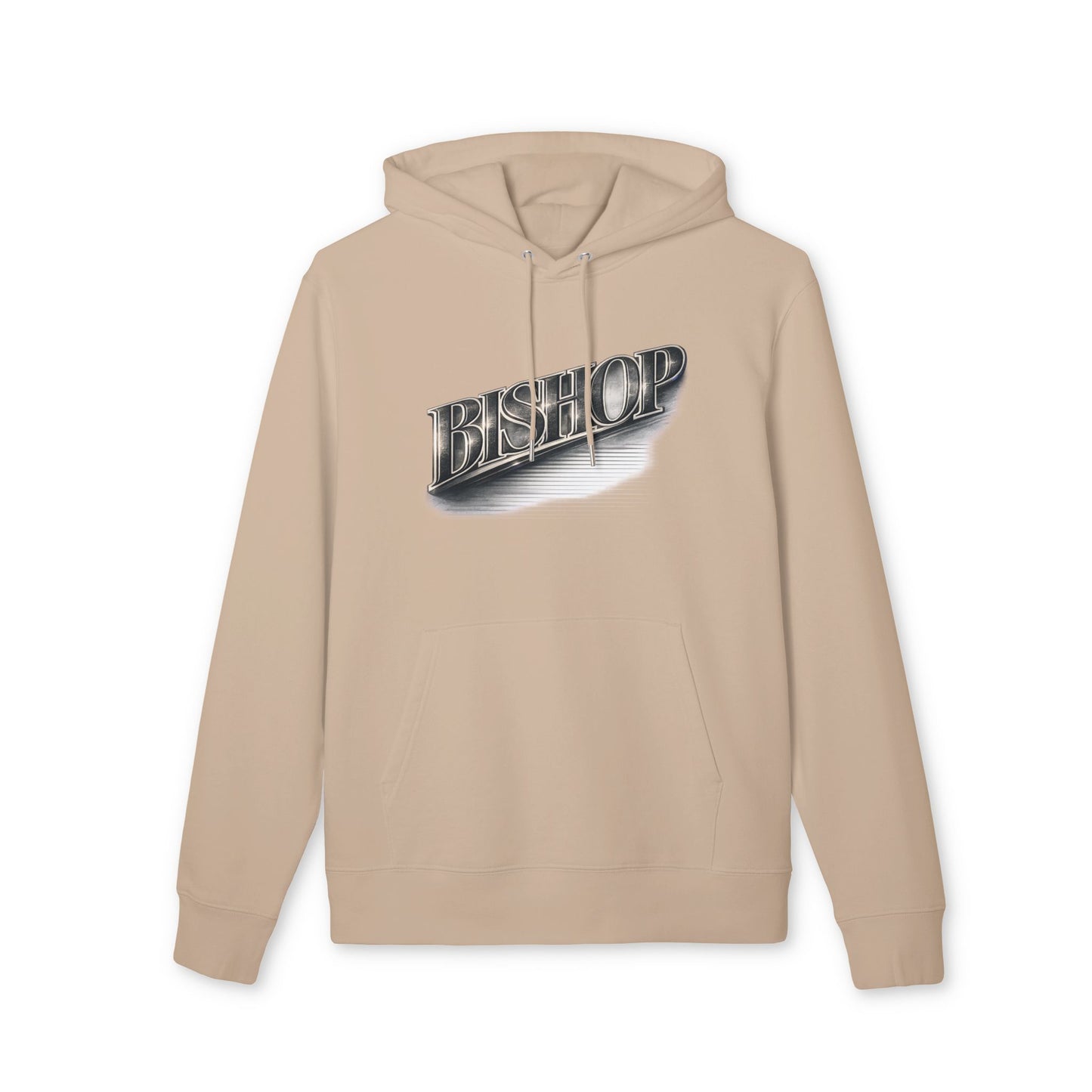Bishop Chrome Logo Hoodie — Vintage Metallic Script Streetwear