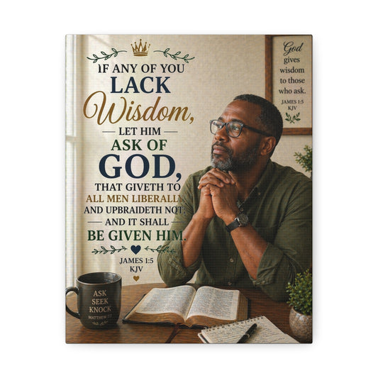 Stretched Canvas - James 1:5 Scripture Wall Art (If Any of You Lack Wisdom)