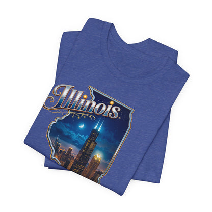 Illinois State Tee — 'City of Broad Shoulders' Chicago Skyline T-Shirt