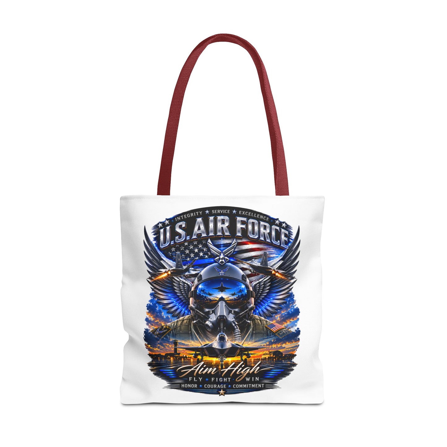 U.S. Air Force Aviator Tote Bag – 'Aim High' Military Pilot Design