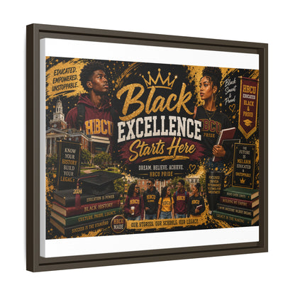 Black Excellence Starts Here Framed Canvas