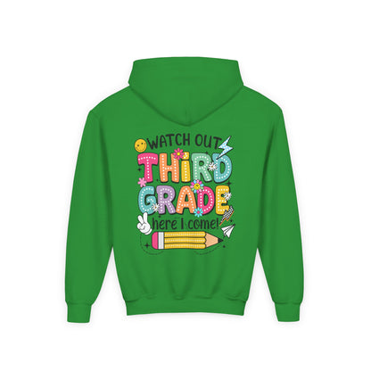 Kids "Watch Out Third Grade Here I Come" Hoodie - Back-to-School 3rd Grade Sweatshirt