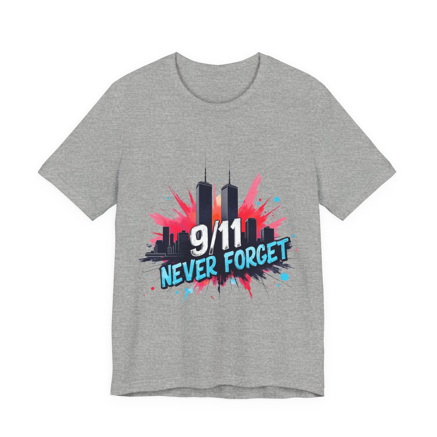 9/11 Never Forget T-Shirt — Patriotic Memorial Tee with Twin Towers Graphic