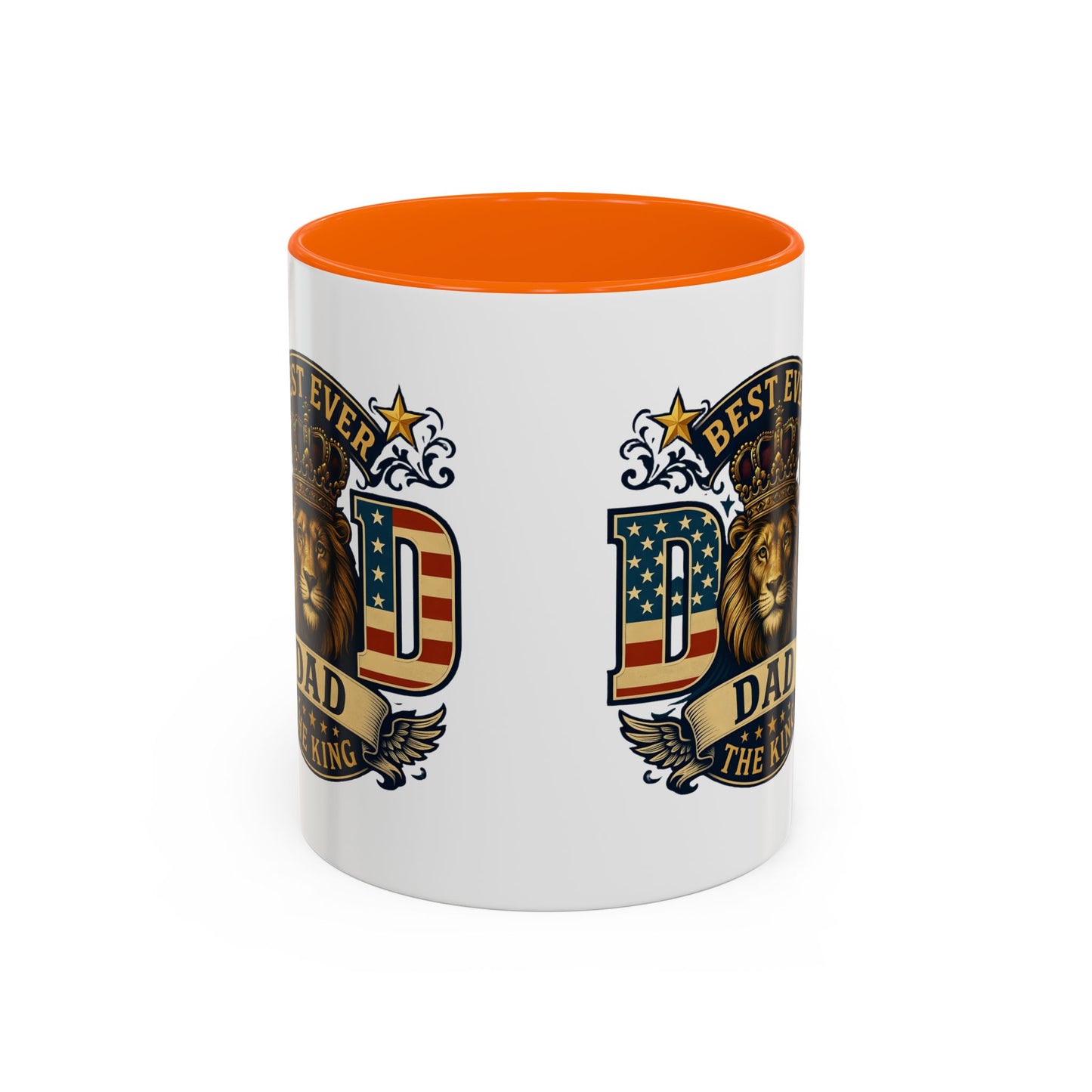 Best Ever Dad Coffee Mug — 'Dad the King' Lion Accent Mug (11/15oz)