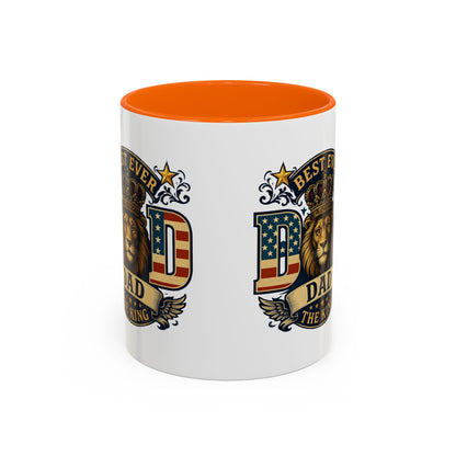 Best Ever Dad Coffee Mug — 'Dad the King' Lion Accent Mug (11/15oz)