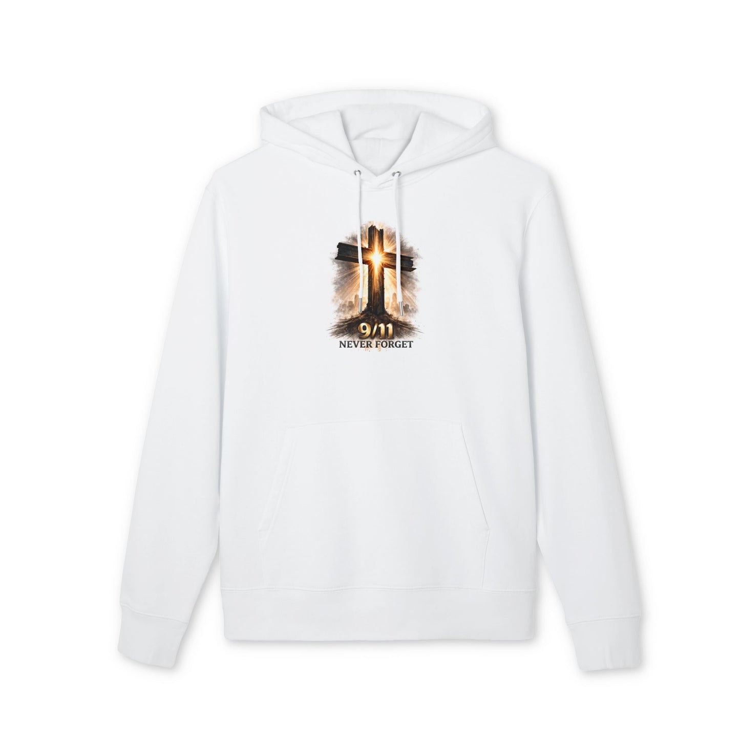 9/11 Never Forget Hoodie — Memorial Cross Tribute Sweatshirt