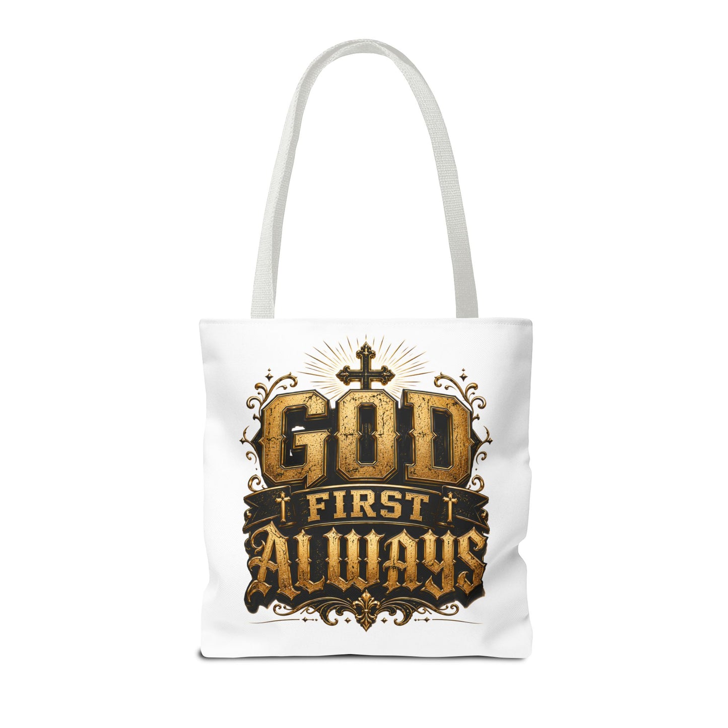 God First Always Tote Bag — Christian Faith Inspirational Canvas Tote