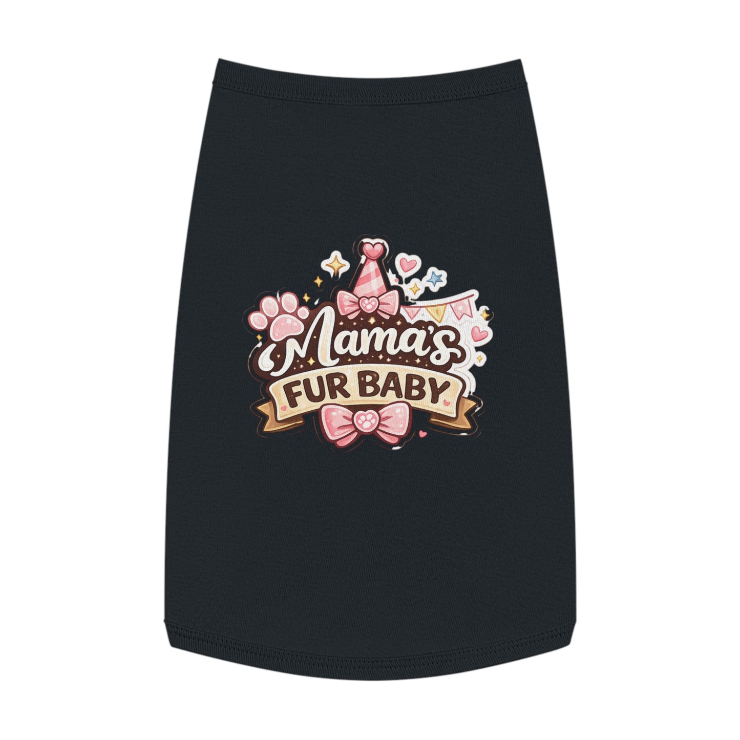 Mama's Fur Baby Pet Tank Top — Cute Paw & Bow Dog Shirt