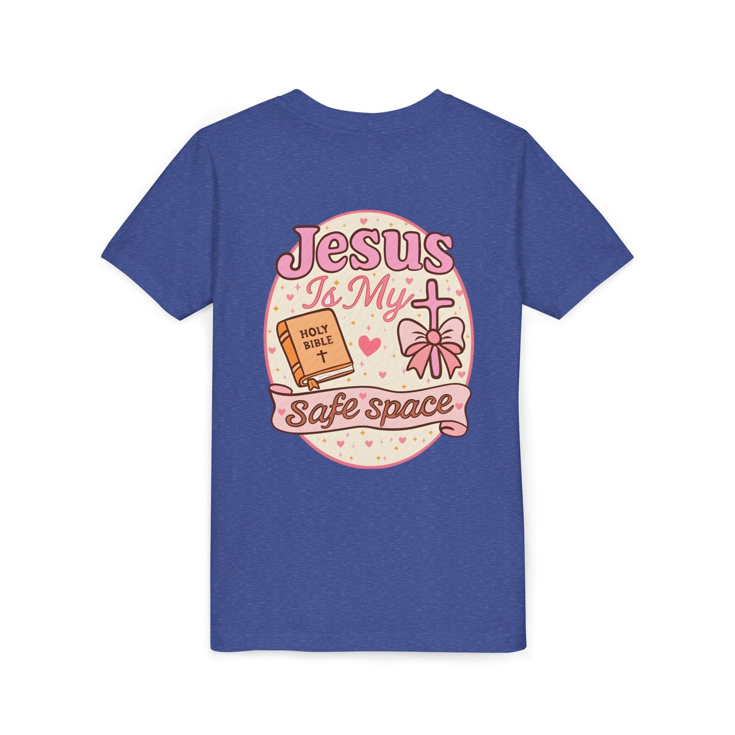 Youth Tee — "Jesus Is My Safe Space" Christian Kids T-Shirt