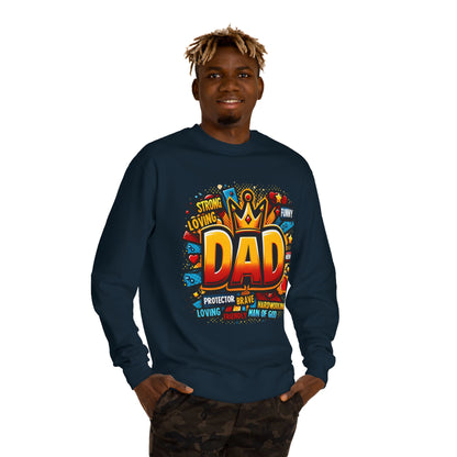 Dad Graphic Sweatshirt – Crowned 'DAD' Tribute Design for Father’s Day