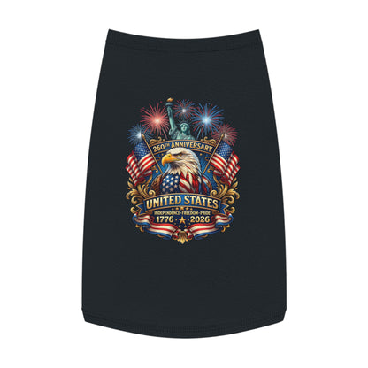 Patriotic Pet Tank — "United States 250th Anniversary 1776–2026" Dog Tank Top