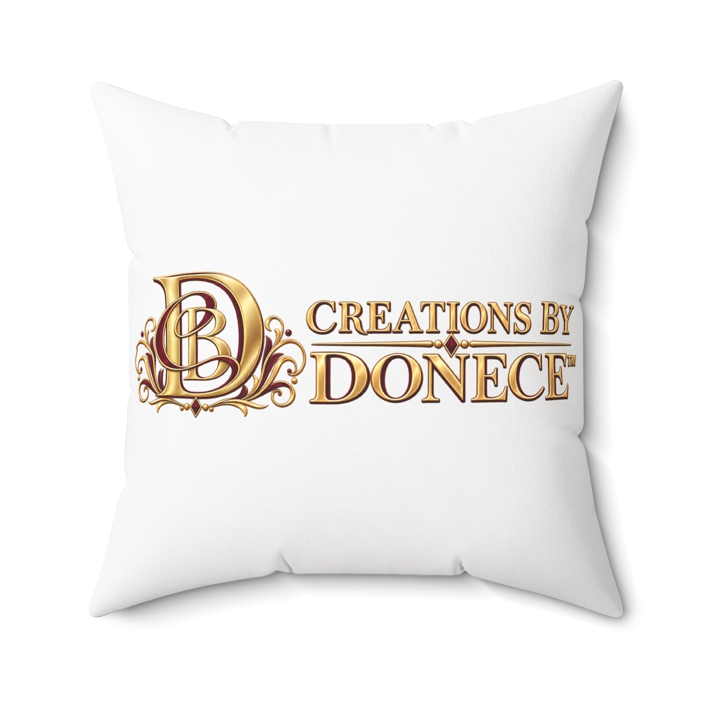 Creations By Donece Decorative Throw Pillow — Gold Logo Accent
