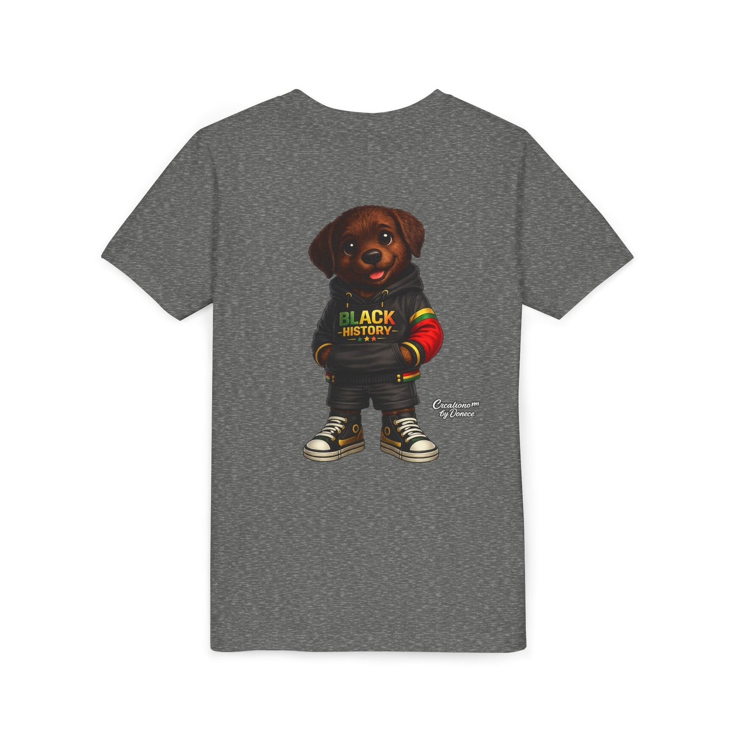 Youth Tee — Cute Puppy 'Black History' Graphic Shirt