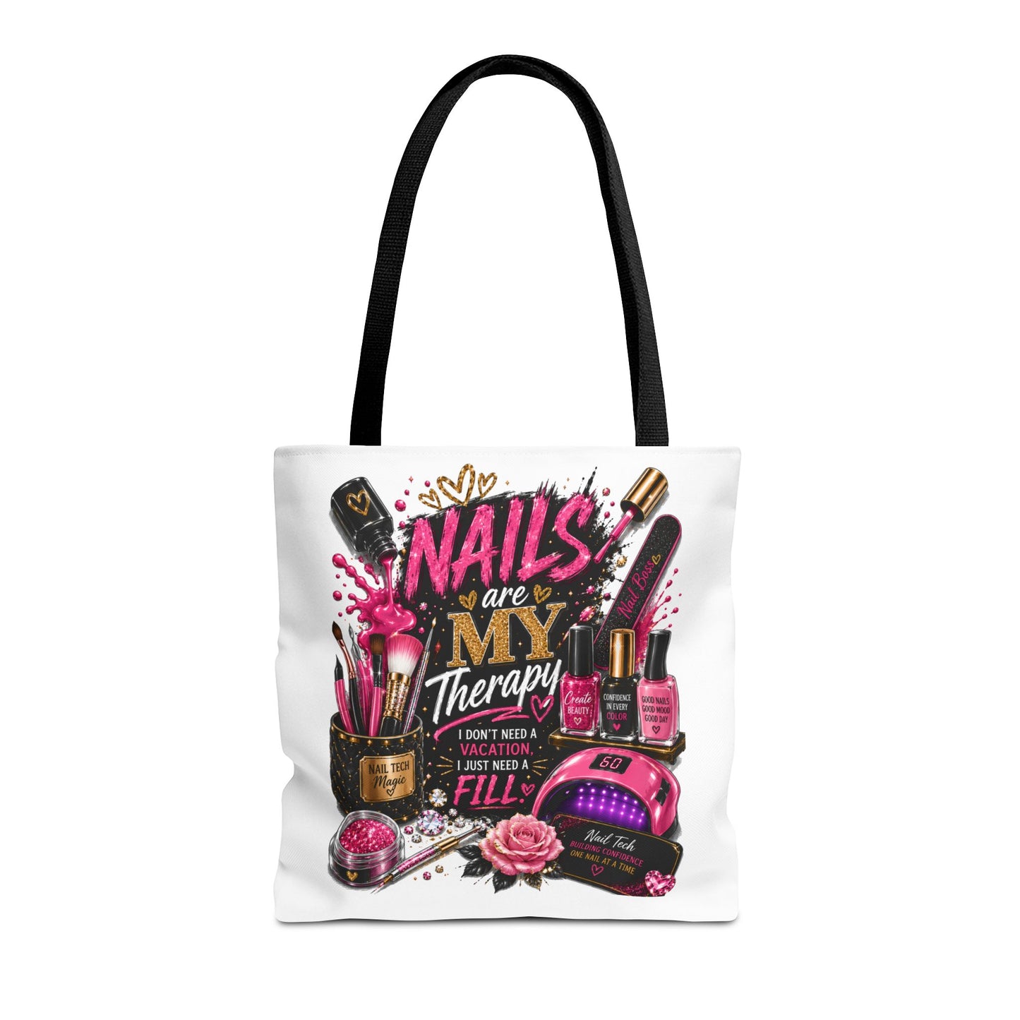 Nails Are My Therapy Tote Bag — Nail Tech Cosmetic Makeup Salon Gift