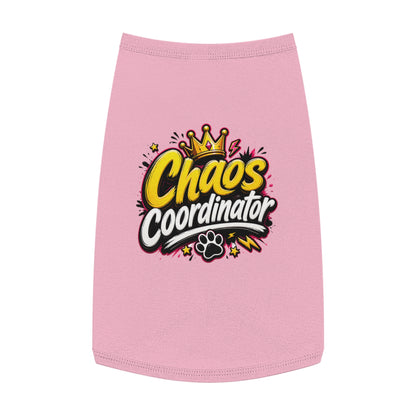 Chaos Coordinator Pet Tank Top — Cute Crown Paw Graphic Dog & Cat Tee