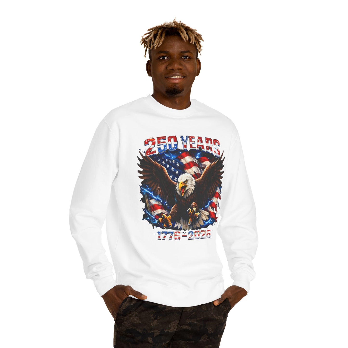 250 Years 1776–2026 Eagle Flag Sweatshirt