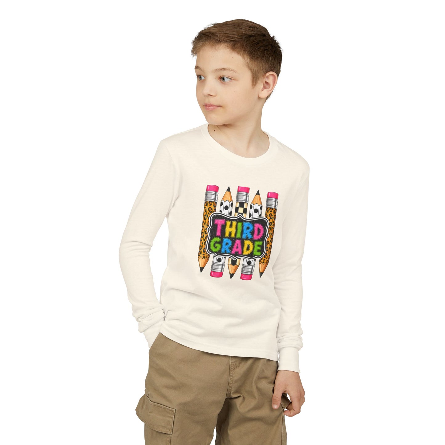 Third Grade Pencil Graphic Long Sleeve Tee