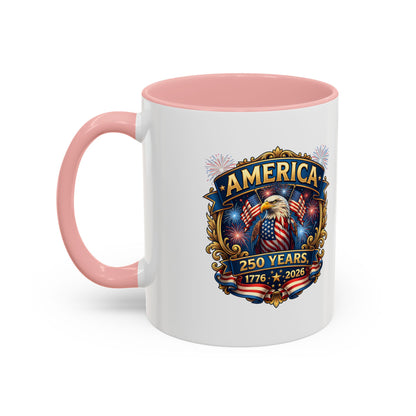 250th America Eagle Coffee Mug — Patriotic 1776–2026 Anniversary Accent Mug