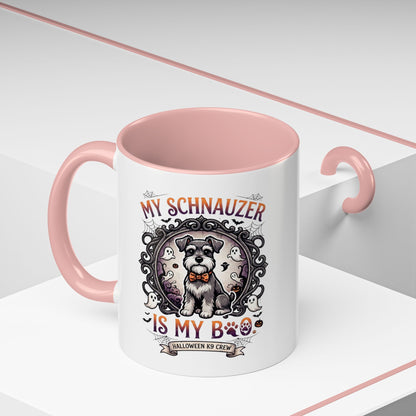 My Schnauzer Is My Boo Coffee Mug — Halloween Dog Lover Accent Mug