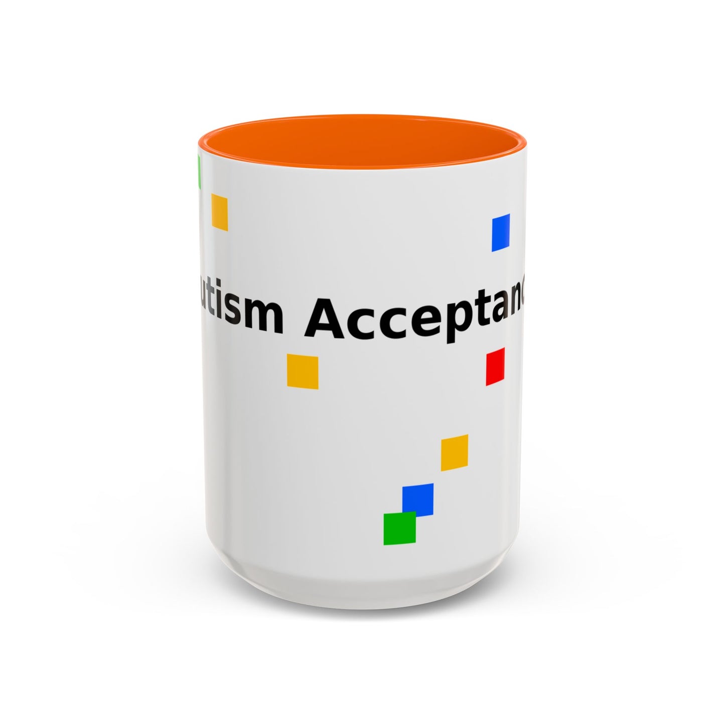 Autism Acceptance Accent Coffee Mug – Colorful Puzzle Square Design (11/15 oz)
