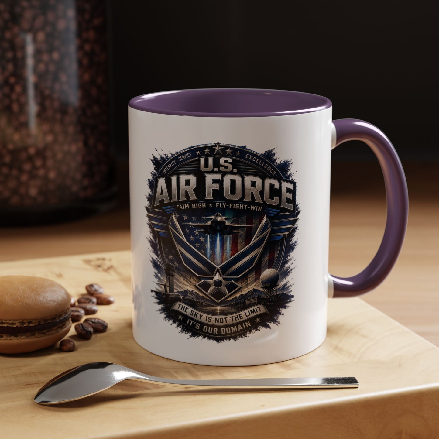 U.S. Air Force Accent Coffee Mug — Military Emblem 11/15oz