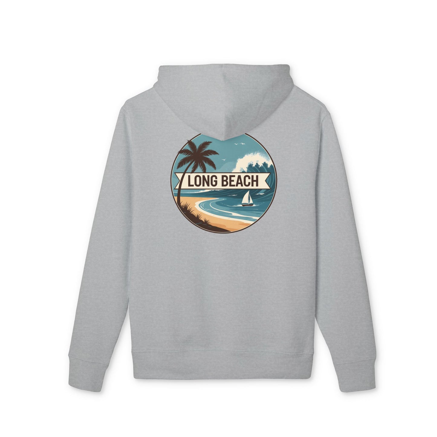 Long Beach Vintage Beach Hoodie — Retro Palm Tree Surf Pullover