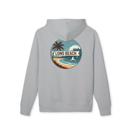 Long Beach Vintage Beach Hoodie — Retro Palm Tree Surf Pullover