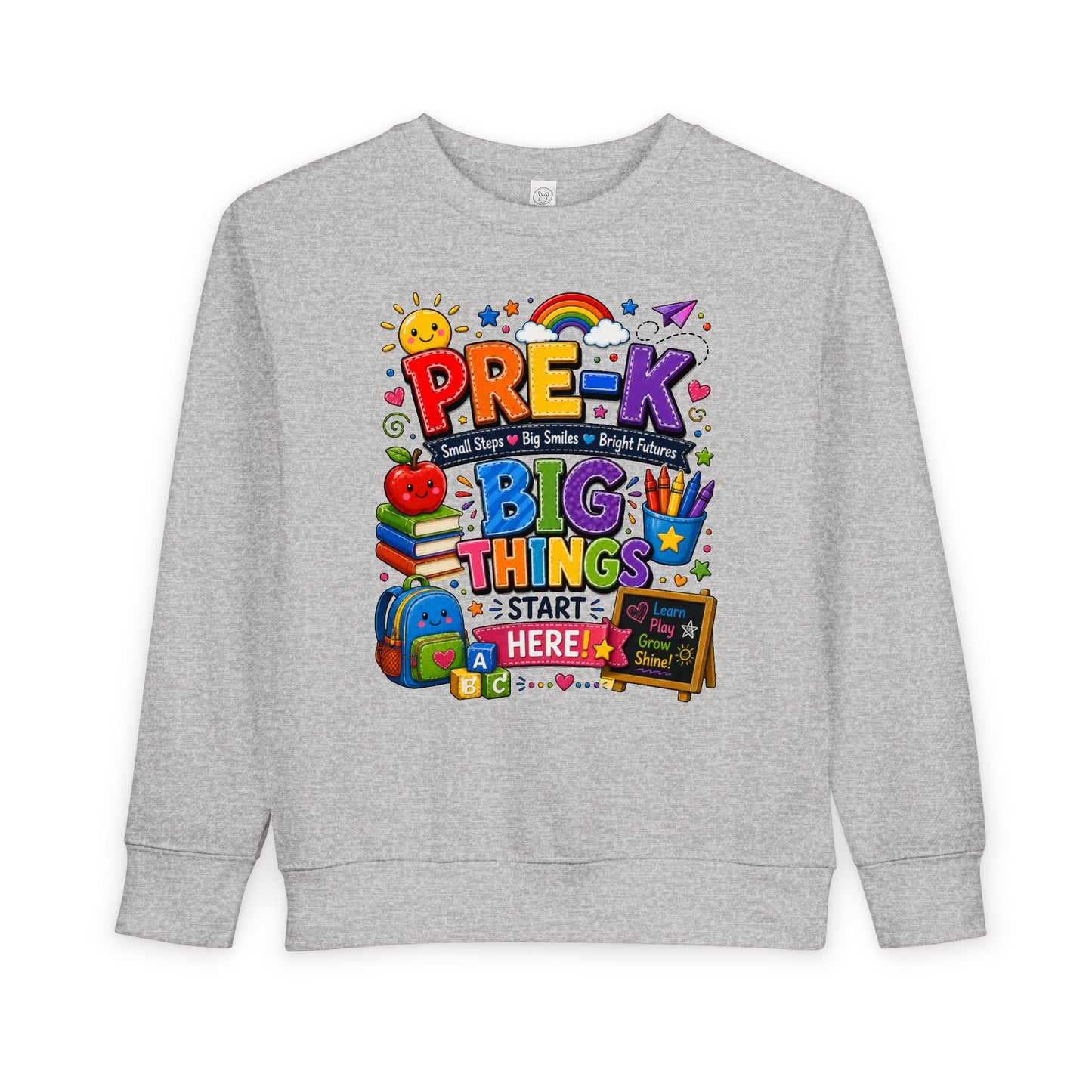 Pre-K Toddler Sweatshirt – "Big Things Start Here" Back-to-School Cozy Pullover