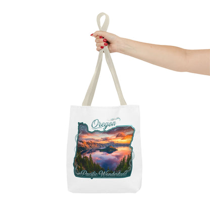 Oregon Scenic Tote Bag — 'Pacific Wonderland' Sunset Landscape Tote