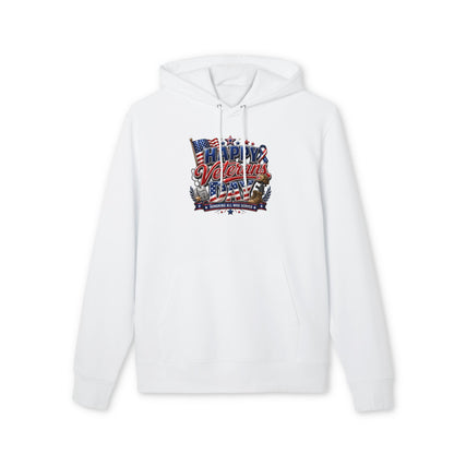 Veterans Day Hoodie - "Happy Veterans Day" Patriotic American Flag Design
