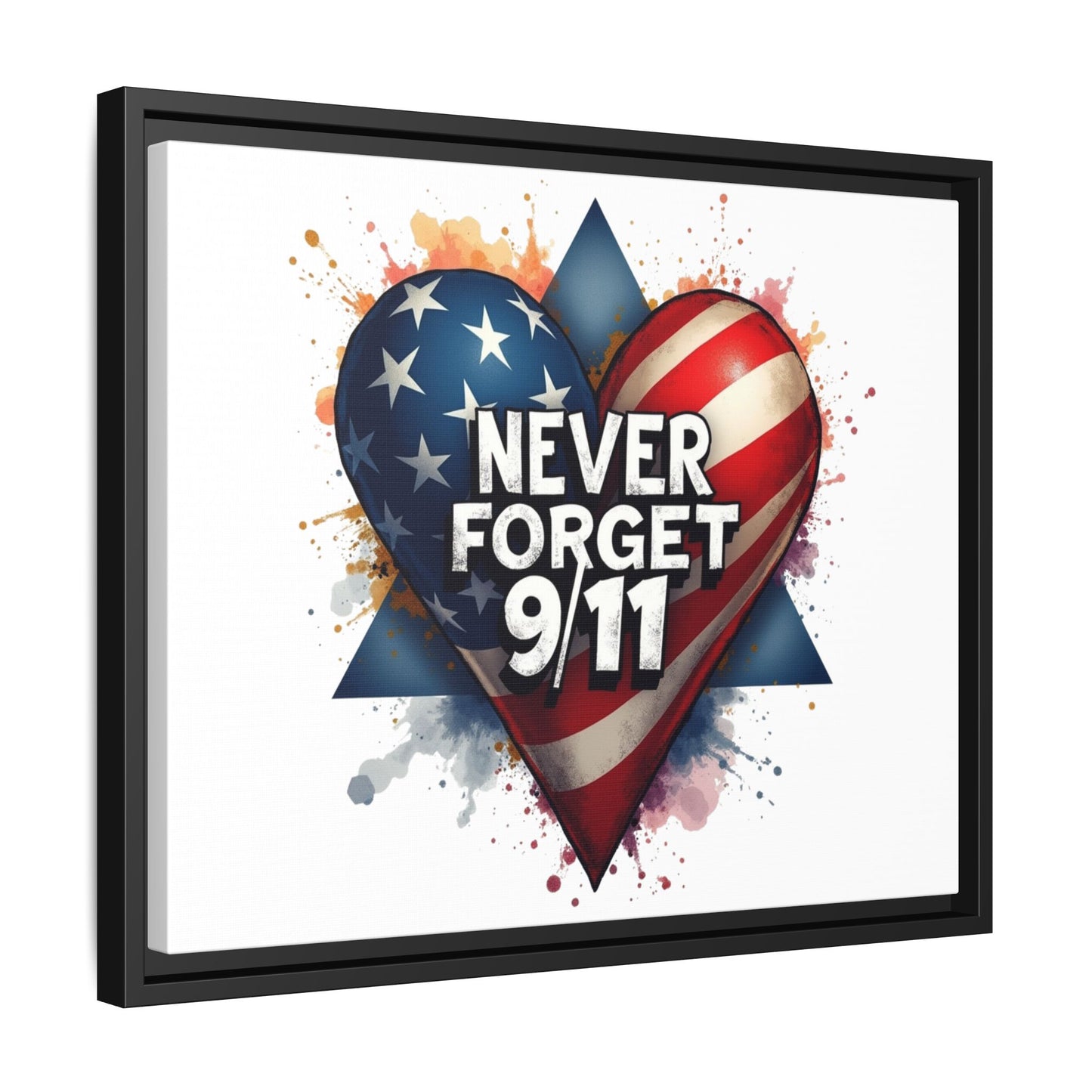 Never Forget 9/11 Framed Canvas Print