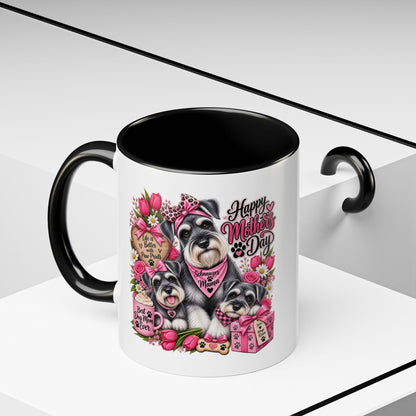 Mother's Day Schnauzer Coffee Mug — Happy Mother’s Day Dog Mom Accent Mug