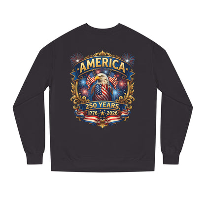 America 250 Years Crewneck Sweatshirt — 1776–2026 Patriotic Eagle Design