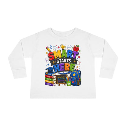Smart Starts Here Toddler Long Sleeve Tee — Back-to-School Kids Shirt