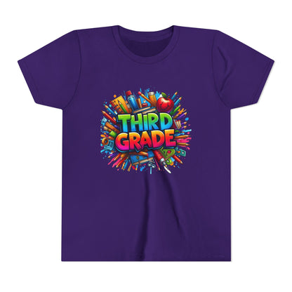 Third Grade Kids' T-Shirt – Colorful School Supplies Back-to-School Tee