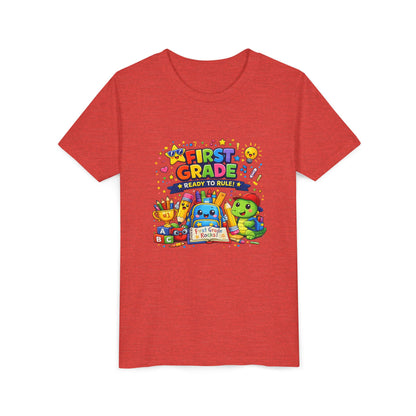 First Grade Youth T‑Shirt – "First Grade Ready to Rule" Cute Back-to-School Tee