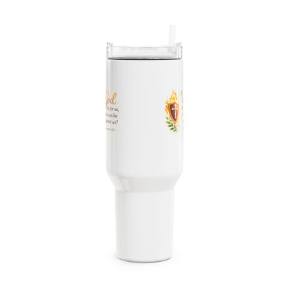 40oz Faith Tumbler — "If God be for us…" Scripture Insulated Travel Mug