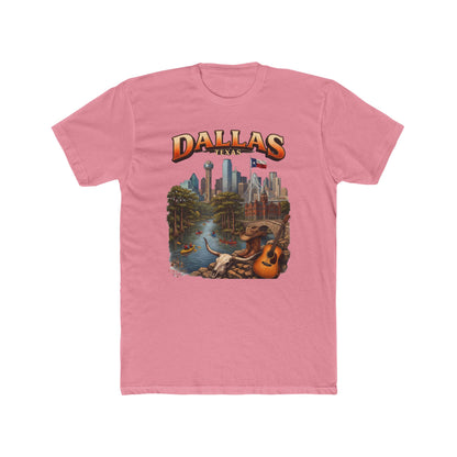 Dallas Skyline Graphic Tee — Retro Cityscape with Guitar