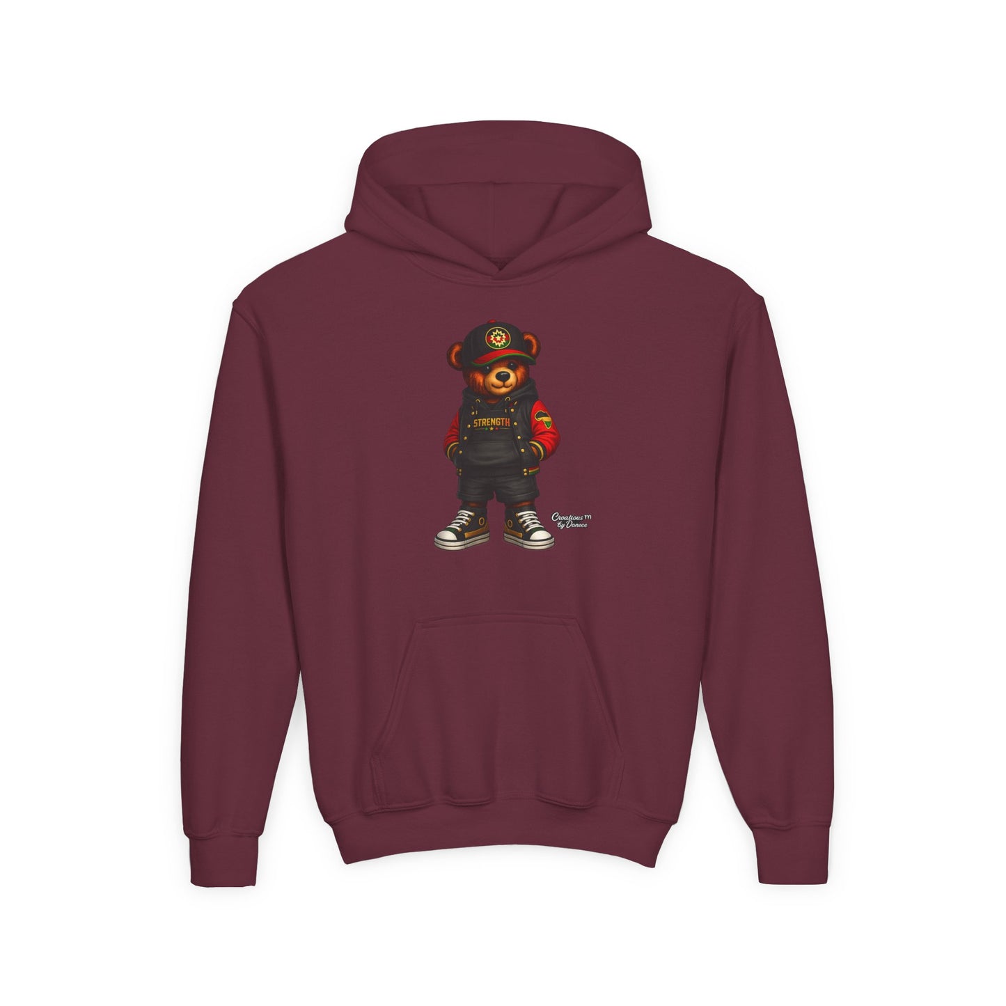 Youth Bear Hoodie – Streetwear Teddy Graphic Pullover for Kids