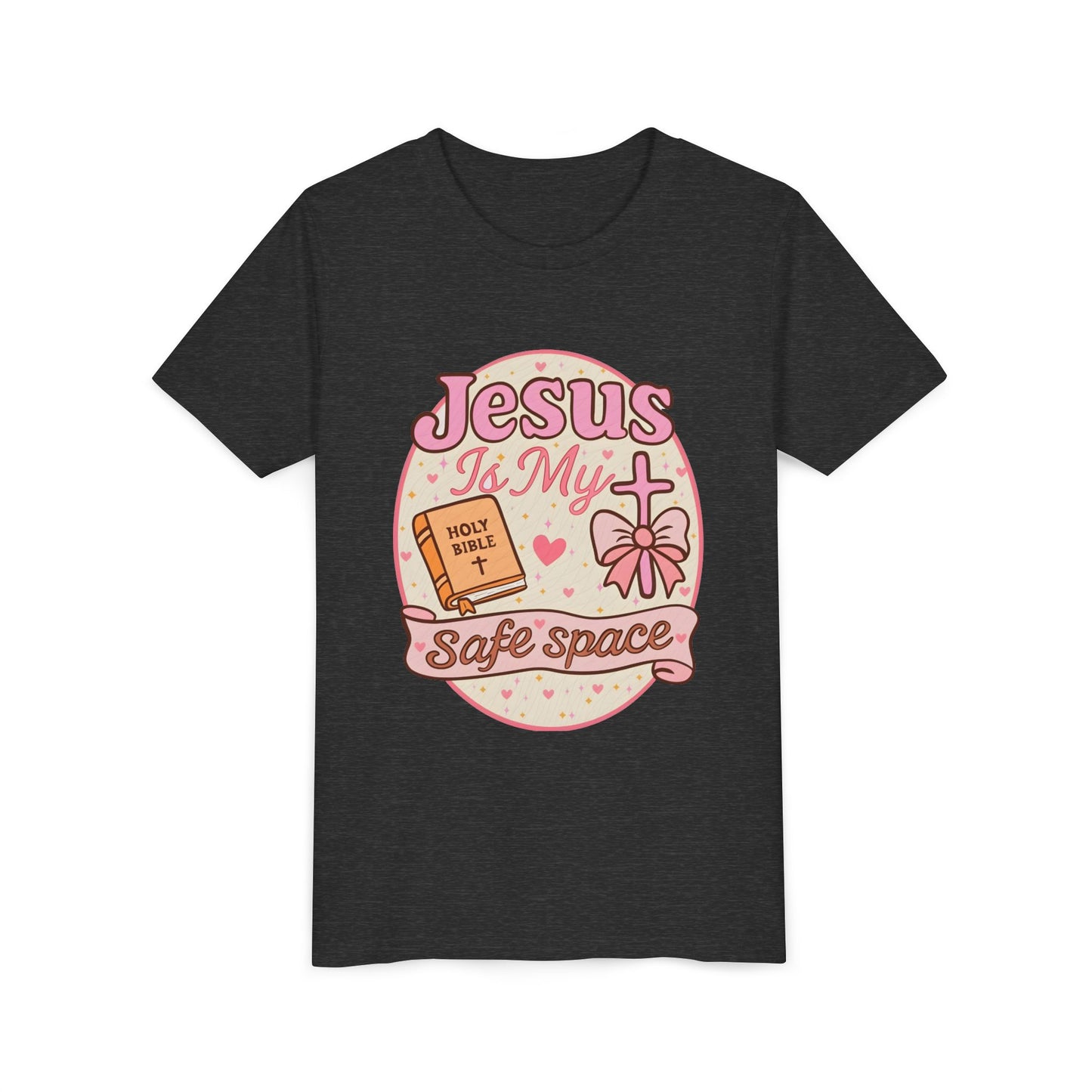 Youth Tee — "Jesus Is My Safe Space" Christian Kids T-Shirt