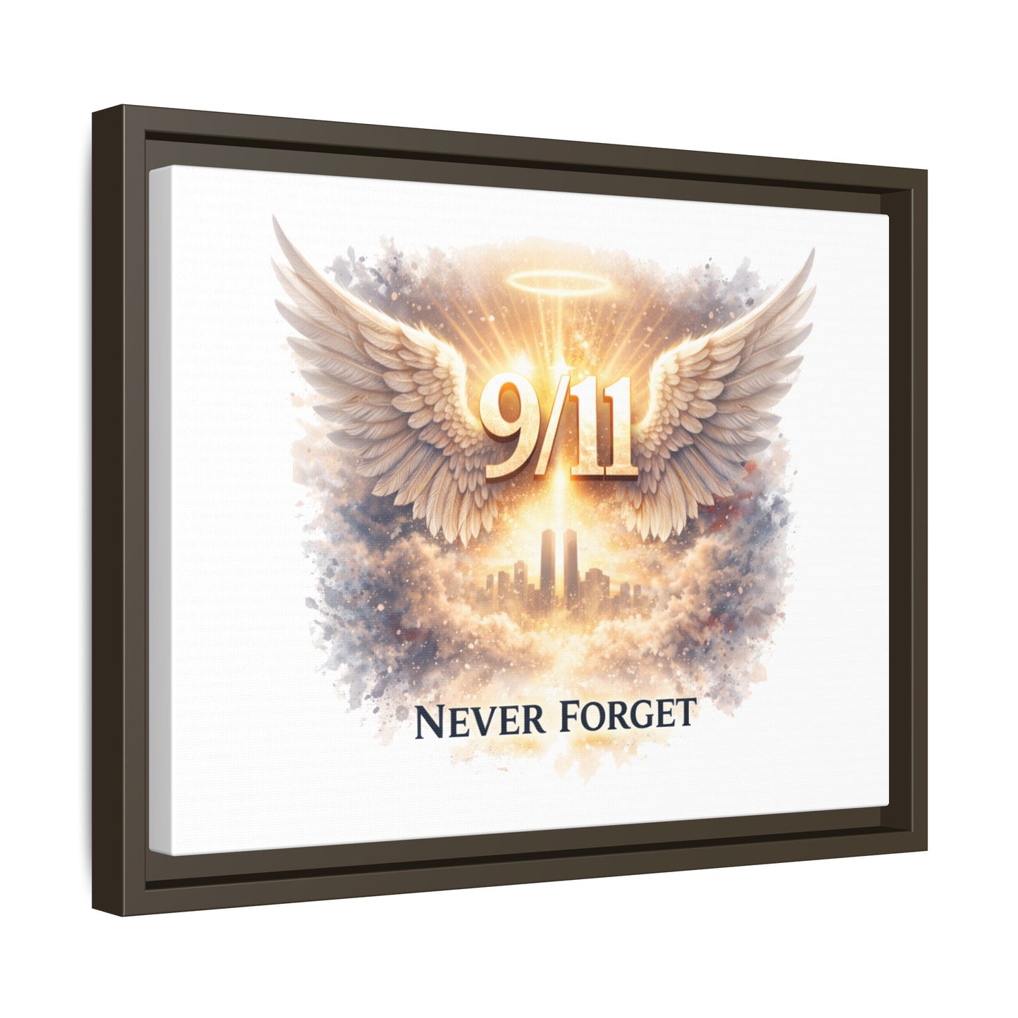 9/11 Memorial Matte Canvas Print — "Never Forget" Framed Wall Art