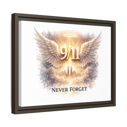9/11 Memorial Matte Canvas Print — "Never Forget" Framed Wall Art