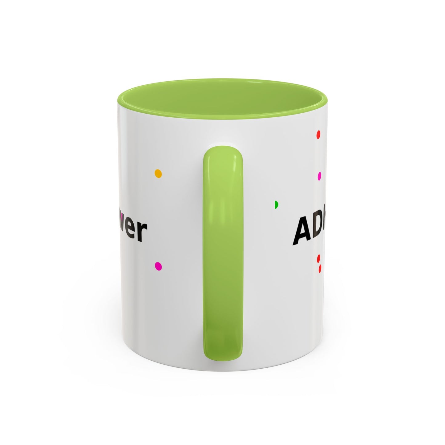 Accent Coffee Mug - "Coffee Is My Superpower" Funny Colorful Polka Dot Ceramic Mug (11/15oz)