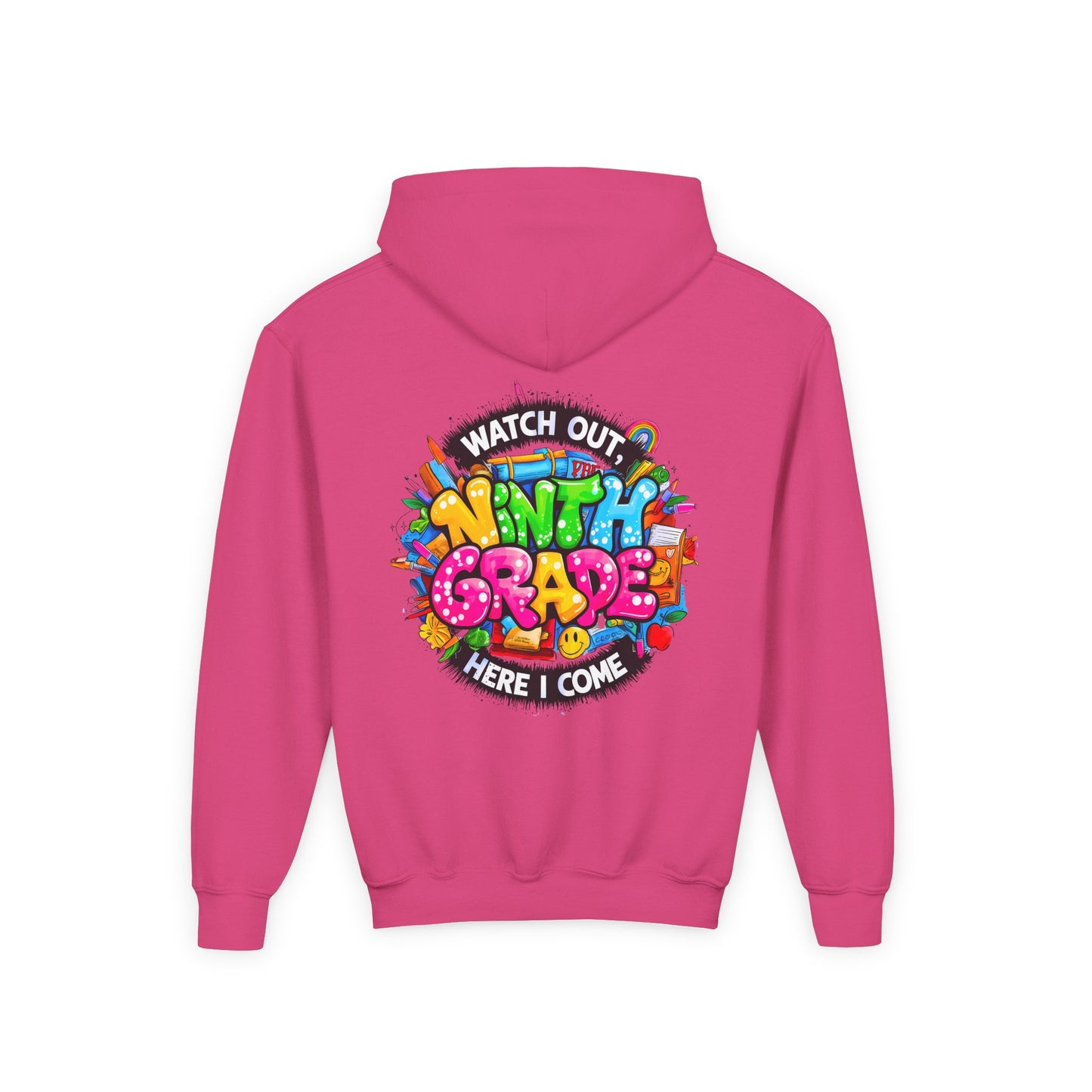 Kids' 4th Grade Hoodie – "Watch Out 4th Grade Here I Come" Colorful Back-to-School Sweatshirt